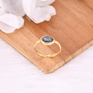 925สเตอร์ลิงเงินแท้พลอย kyanite ธรรมชาติแหวนชุบทองสีเหลืองปรับแหวนเครื่องประดับแหวนของขวัญครบรอบ - Product Image 4