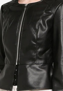 Veste de moto en cuir d'agneau pour femme, de qualité supérieure, respirante, décontractée, avec fermeture éclair - Product Image 4