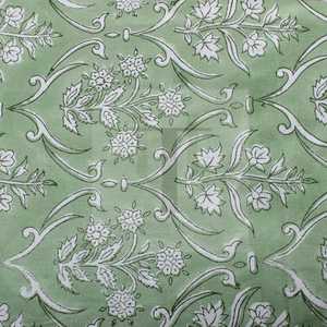 Mantel floral verde pera bloque de mano estampado cubierta de algodón estilo Rural francés indio para comedor - Product Image 5