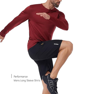 Chemises à manches longues évacuation de l'humidité Performance de protection solaire pour l'entraînement décontracté séchage rapide 100% coton O-cou T-shirts pour hommes - Product Image 5