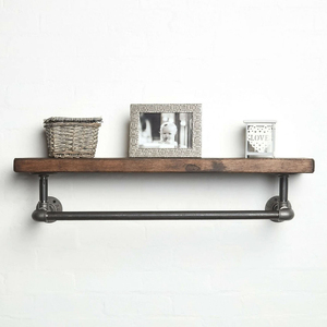 KTT68023 Pine Wood Pipe Wall Shelf for <b>Wardrobe</b> for Clothing Storage - Product Image 2