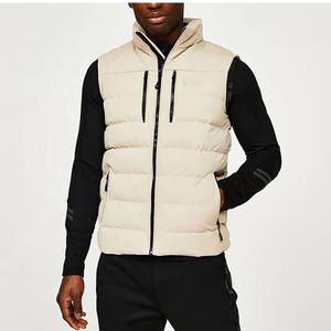 Chaqueta Acolchada de Invierno para Hombre, Estilo Urbano, Cuello Alto, Aislante, Cortavientos, Cálida, Sin Mangas, con Letras Personalizadas, Colores Disponibles en Línea - Product Image 1