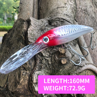 Leurre de pêche dur en ABS de 160 mm, 72,9 g, pour la pêche à la traîne, leurre de pêche à la traîne, leurre de pêche à la traîne, leurre de pêche à la traîne pour le maquereau