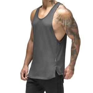 Hot Selling Custom Logo Design Men's Gym Tank Top Casual Polyester Singlet for Training Knitted Weaving <b>Method</b> Made in - Product Image 5