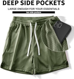 Short de sport DryFit 5 pouces pour homme-Short de fitness en maille légère en polyester, respirant, personnalisé et à la mode, bon marché, OEM 2025 - Product Image 3