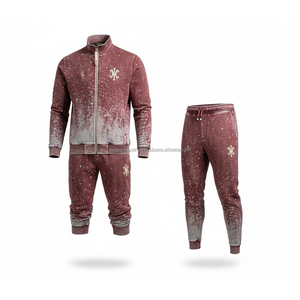 Men Black Speckled Tracksuit Set Full Sleeve <b>Zipper</b> <b>Jacket</b> Jogger Pants Casual Sportswear Breathable Autumn Wear OEM - Product Image 5