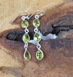 Handmade Designer Customized 925 Sterling Silver Earring Peridot Gemstone for Women's <b>Fine</b> <b>Piercing</b> <b>Jewelry</b> for Gifts Engagement - Product Image 6