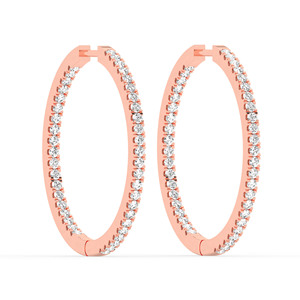 Pendientes de Aro con Diamante Cultivado en Laboratorio de 1 Ct, Corte Brillante Redondo, Certificado IGI, Estilo Moderno, Oro Amarillo de 14K para Mujer - Product Image 3