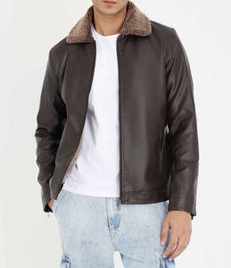 Veste en cuir de mouton originale de meilleure qualité pour hommes dernière veste en cuir véritable de conception vintage style motard OEM - Product Image 4