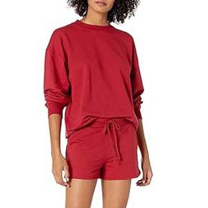 Streetwear <b>Women's</b> <b>Sweatshirt</b> Casual Wear Solid 100% Cotton Breathable Lightweight O-Neck <b>Long</b> Sleeves Customized Logo - Product Image 3