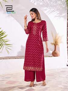Vêtements indiens et pakistanais Kurti en rayonne élégant pour femmes et filles Plazzo Party Wear Kurtis Meilleur prix directement de la boutique indienne - Product Image 6