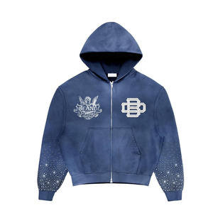 Personnalisé dernière conception de haute qualité 400 Gsm sweat à capuche pour hommes basique coton mélangé solide conception polaire - Product Image 6