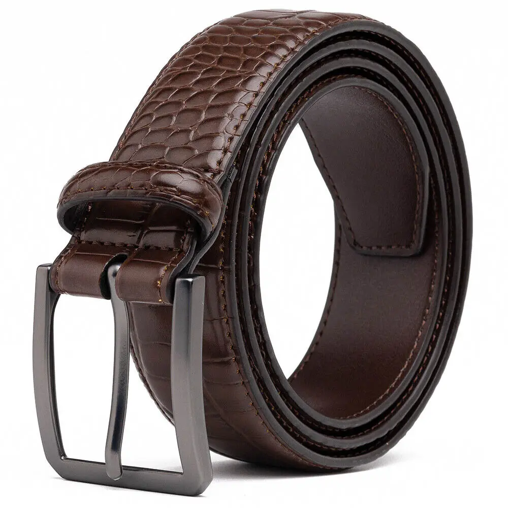 Genuine Leather For Men's High Quality Buckle Jeans Cowskin Casual Belts Business Cowboy Waistband Male Fashion Designer