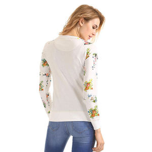 สเวตเชิ้ตคอกลมของผู้หญิงแขนยาวทรงหลวมโอเวอร์ไซส์โลโก้ตามสั่ง - Product Image 3