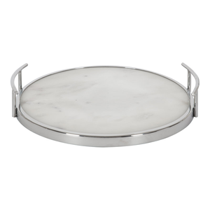 Bandeja de servicio de mármol plateado de lujo para bodas y decoración de Ramadán Nuevo diseño tradicional Decoración para el hogar hecha de mármol y metal - Product Image 4