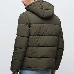 Chaqueta Acolchada con Capucha para Hombre, Tejida en Nailon/Algodón, Impermeable, Cortavientos, Cuello Alto Informal, Cierre de Cremallera Frontal, Invierno, Fabricante Mayorista - Product Image 5