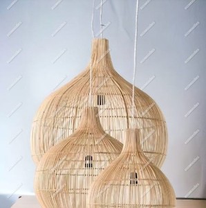 Handmade Eco-Friendly Bamboo Rattan <b>Wicker</b> Hanging Lampshade Woven Chandelier Shape Ceiling <b>Light</b> <b>Shade</b> Pendant for Home - Product Image 6