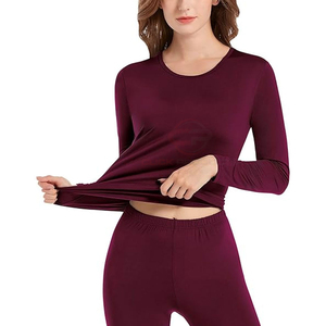 Calzoncillos largos de poliéster para mujer, conjunto de ropa interior de capa Base sin costuras transpirable térmica de invierno de alta calidad - Product Image 3