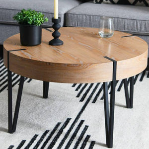 Vente chaude personnalisé en forme de rond en bois chambre lit à côté Table d'appoint Tables basses décoratives pour la maison pieds en métal fournitures en vrac - Product Image 6