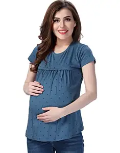 Vestido de maternidad liso de alta calidad, camiseta para madre embarazada, alimentación de bebé, Lactancia en blanco de talla grande, camisetas de maternidad para mujer