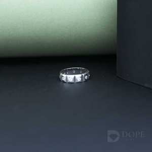 Elegant Unisex Wedding <b>Ring</b> <b>Band</b> with Luxury Moissanite Stainless Steel Trendy for Party Wear - Product Image 2