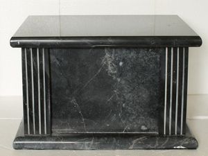 Urne rectangulaire moderne en marbre noir pour cendres, faite à la main, en pierre naturelle, revêtement mural, urne funéraire - Product Image 3