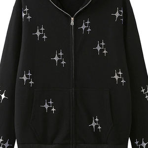 OEM pas cher femmes hiver strass sweats à capuche impression personnalisée super qualité anti-rides respirant logo personnalisé/couleurs léger - Product Image 3