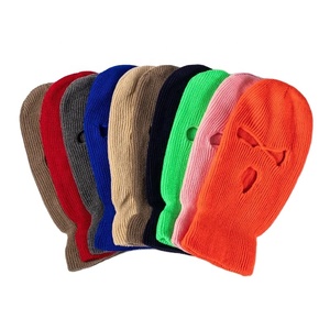 Venta al por mayor envío de la gota 2025 invierno cálido tejido pasamontañas máscara de esquí Beanie logotipo personalizado para la pesca precio barato - Product Image 2
