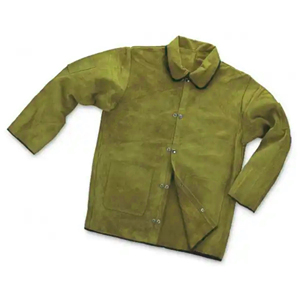 Chaqueta de soldadura, abrigo de soldadura de cuero, resistente al calor, ropa de protección, chaqueta de soldadura, ropa de trabajo de cuero ignífugo para uso industrial - Product Image 4