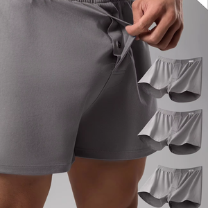 Paquete de 3 Calzoncillos Bóxer de Algodón sin Costuras para Hombre, 95% Algodón, 5% Elastano, Cómodos, Color Sólido, Elasticidad Media, Ajuste Regular - Product Image 3