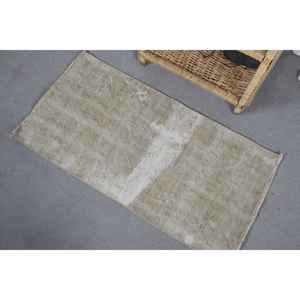 Alfombra, 1.7x3.2 pies, Alfombra Vintage, Alfombra Beige con Puntos, Lana - Product Image 4