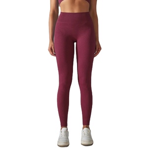 Femmes 2025 Leggings côtelés blanc nouveau vêtements de sport Fitness Leggins tenues pantalons de Yoga taille haute serré - Product Image 4