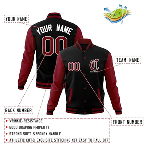 Chaqueta de béisbol Varsity personalizada de nuevo diseño de tendencia, chaqueta cortavientos Bomber con letras divididas, chaqueta ligera para adultos y jóvenes - Product Image 3