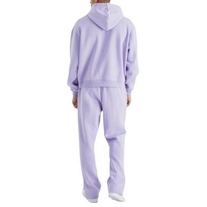 Chándal de lana con pantalón acampanado de lavado ácido informal de alta calidad, de algodón 100% cuello con capucha, nuevo diseño, venta al por mayor, temporada de invierno - Product Image 5