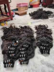 Extensions de cheveux naturels indiens de luxe en gros, non traités, cuticules alignées, ondulés, bruts, d'un seul donneur, double trame à la machine - Product Image 3