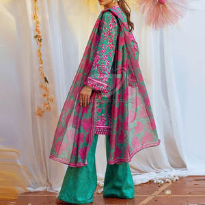 Conjunto de Vestido Tradicional para Mujer, Nuevo Diseño Personalizado Pakistaní Disponible, Traje Pakistaní de 3 Piezas - Product Image 4