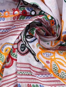 ผ้าคอตตอนปักทันสมัยพร้อมกระจกทำงาน Phulkari Kantha Kutch กระจกฟอยล์ผ้าคอตตอน dupatta - Product Image 3