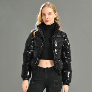 High Quality Custom Cropped Zipper Closure Bubble Winter Jacket Women New Breathable Long Sleeve Fashion Women Puffer Jacket - Product Image 3