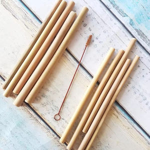 Bamboo <b>Straws</b> <b>Reusable</b> | Handmade Eco-Friendly Drinking <b>Straw</b> Set with Coconut Brush | Wholesale Vietnam - Product Image 1