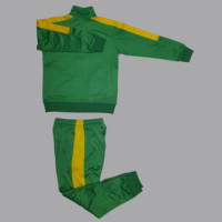 Ensemble de survêtement personnalisé pour hommes en polyester, vert et jaune, vêtements de sport, tenue d'entraînement, fabricant OEM ODM Sialkot, vente en gros directe d'usine