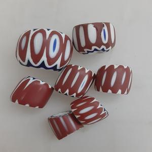 Antique 6-Couche Chevron Baril Motif Rare Vénitien Africain Commerce Cristal Lampwork Perles De Verre Multi-Taille En Vrac En Gros - Product Image 1