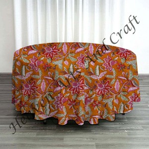 Christmas Table Cloth Indian Block Print <b>Tablecloth</b> Handmade Cotton Table Cover Floral Design <b>Tablecloth</b> Dining Table cloth - Product Image 2