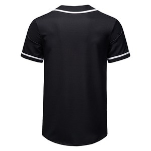 Camiseta de béisbol de manga corta de poliéster de alta calidad, ropa deportiva transpirable a rayas en blanco y negro, uniformes, camisas de talla grande - Product Image 2