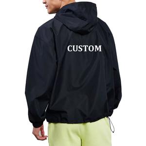 Pull à capuche personnalisé à demi fermeture éclair Pull à capuche de couleur unie Veste coupe-vent d'extérieur pour hommes - Product Image 3