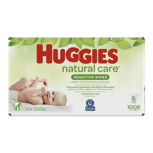 Huggies Natural Care Baby Wipes,Unscented,6 Refill Packs (1008 Total