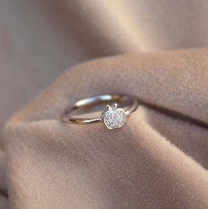 Bague Apple Design en argent sterling 925 CZ avec moissanite zircon cubique léger accessoire de mariage et de fête 925 estampillé - Product Image 5