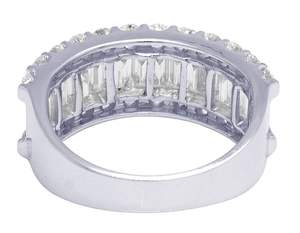 Hip Hop <b>Iced</b> Out 3.30 CT Bezel Set VVS Moissanite Round & Baguette Cut 925 Sterling Silver <b>Ring</b> for Women - Product Image 5