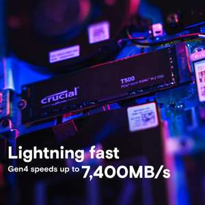 Crucial T500 1TB Gen4 NVMe M.2 SSD interno para juegos, hasta 7300 MB/s, compatible con computadora portátil y computadora de escritorio-CT1000T500SSD8 - Product Image 4