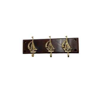 Home Decorative Hooks & <b>Rail</b> Easy <b>Mounted</b> Wooden Board and Sailboat Hook Best Selling Elegant Hooks in Nautical Theme - Product Image 3