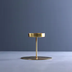 Laiton antique plaqué or mariage noël décoration de la maison bougeoirs support Table décoration bougie lumière support - Product Image 1